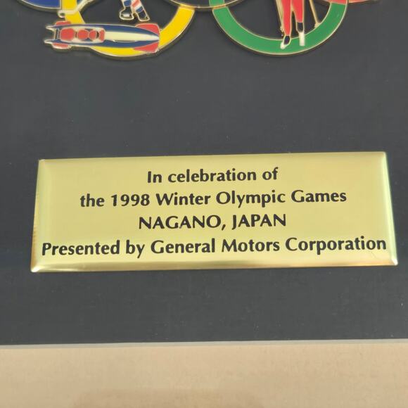 Rare 1998 Winter Olympic Games in Nagano, Japan Wooden & Glass Wall Plaques (2) - Picture 4 of 8